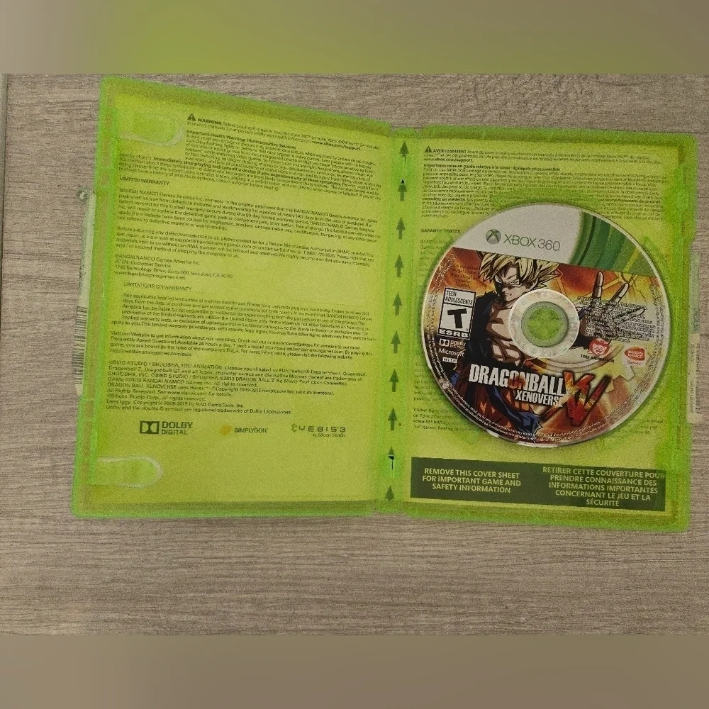 Dragon Ball Xenoverse XV Microsoft Xbox 360 No Manual